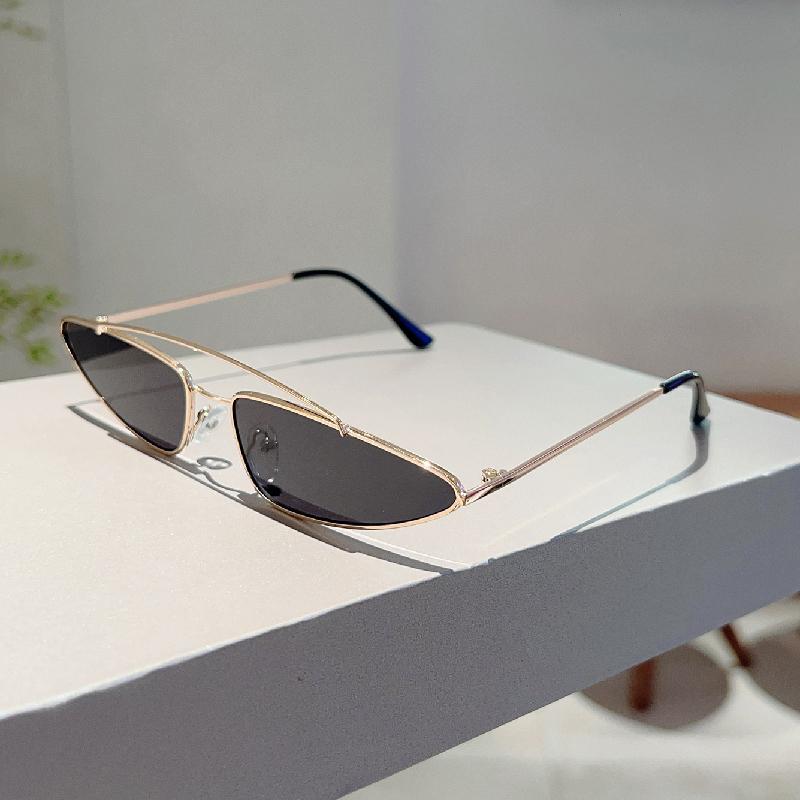 Triangle Shaped Sunglasses Men New Fashion Vintage Solid Color Sun Glasses Women Retro Double Bridge Brand Design Shades