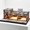 Miniature Parking Workshop 1:64 Scale DoubleLayer Model Rooftop Railings Garage Building
