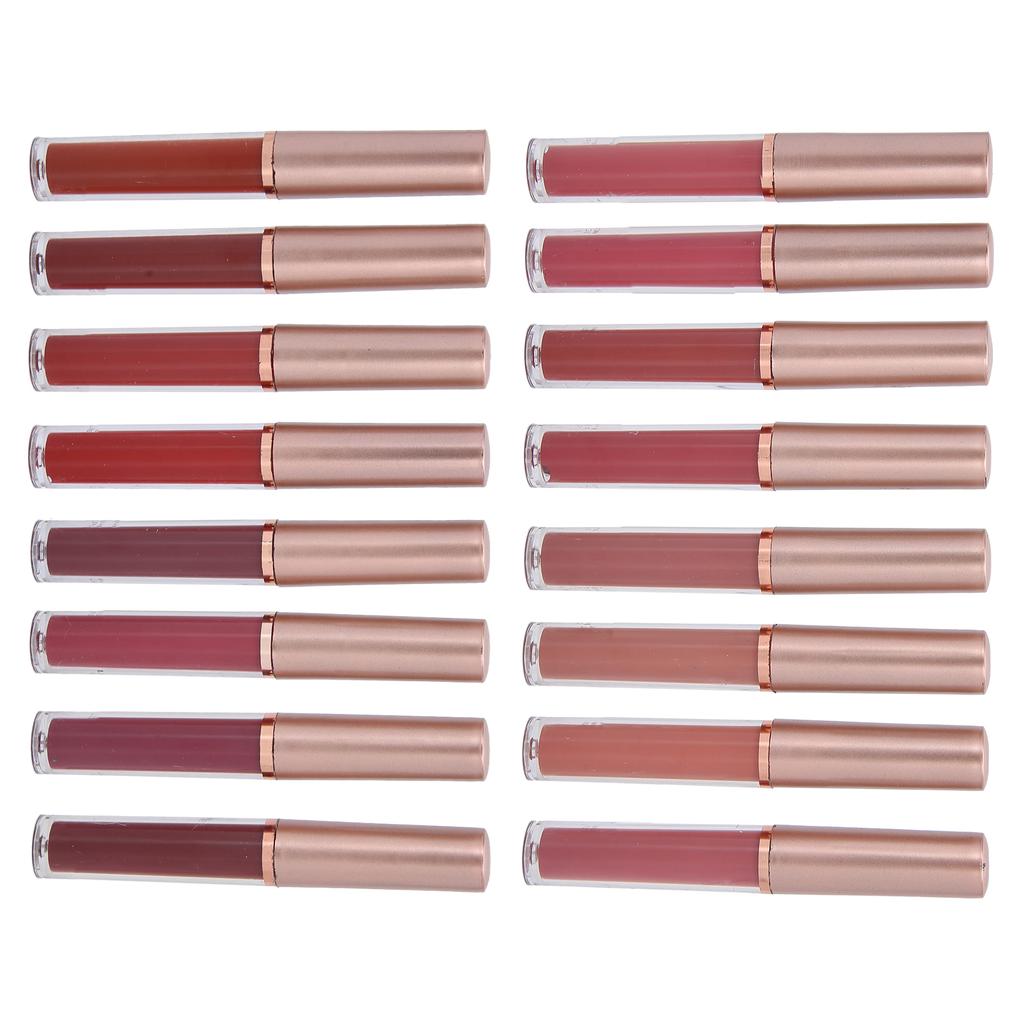 16pcs Matte Rich Color Lip Gloss Set Women Long Lasting Liquid Lipstick Cosmetic Tool