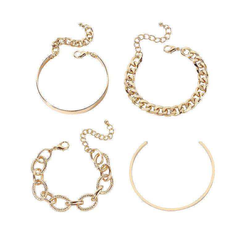 European & American Hip-Hop Choker Bracelet: Multi-Layer Metal Chain with Unique Design