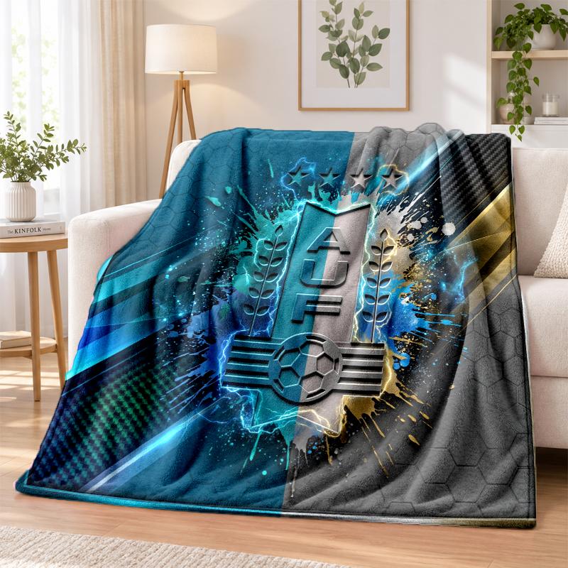 Uruguay Football Printed Flannel Blanket Warm Comfort Bed Throw For Indoor Home Decoration