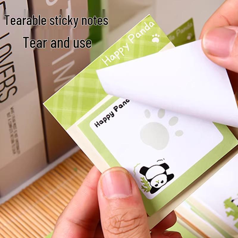 Adorable Panda Sticky Notes - Tearable Message Paper for Students & Journals