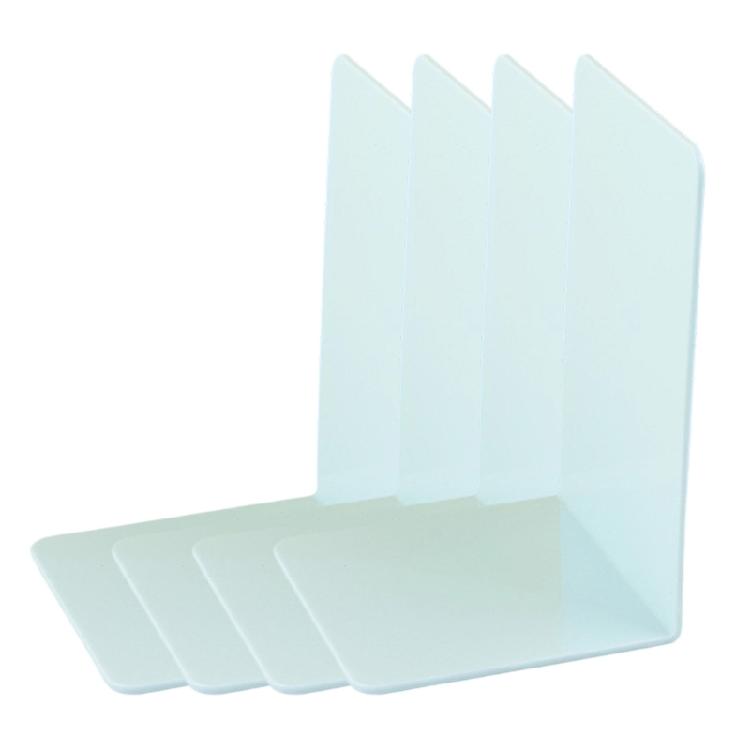 4 Pcs Practical Bookends Acrylic Book Support L-Shape Book Holders Stand Shelf Decorative Bookends for Students