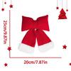 1PC Cotton Padded Bows Home Decor Flannel Christmas Velvet Bow Decoration Thanksgiving With White Fur Trim Holiday Decor 3 Sizes