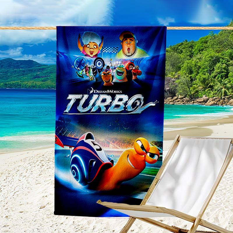proof beach towel with a Turbo pattern - soft,absorbent,quick-drying,machine washable - perfect for swimming,camping,bathing