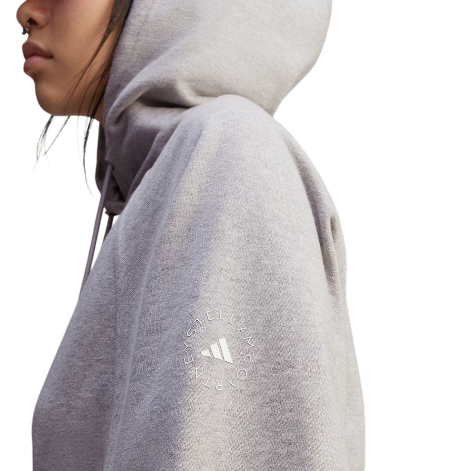 Adidas By Stella McCartney Cropped Hoodie Logo Print Women hoodies Gray JI5148