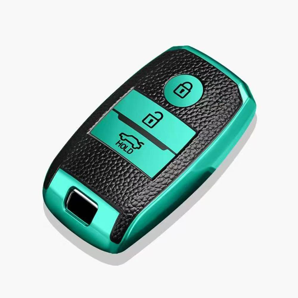3 Knappar Skal Fob För KIA Rio Rio5 Sportage Ceed Cerato K3 KX3 K4 K5 Sorento Optima Picanto TPU Läder Bil Smart Nyckelfodral Skydd