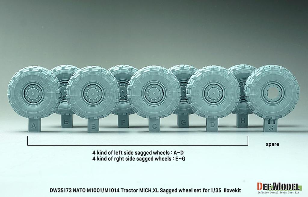 Differential Model Current NATO for MAN Tractor Weight Deformation Tire Set I Love Plastic Model Parts DW35173 1/35 M1001/M1014 Mich.XL (for Kit)
