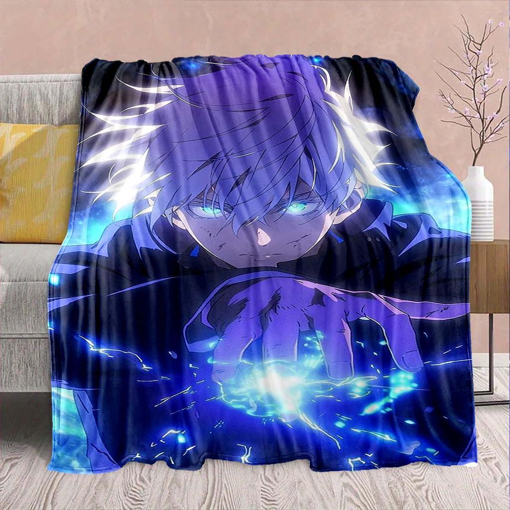 Jujutsu Kaisen Anime Flannel Blanket - Soft Warm Perfect for Sofa, Bedding Camping Travel Office Home Decor -QJY