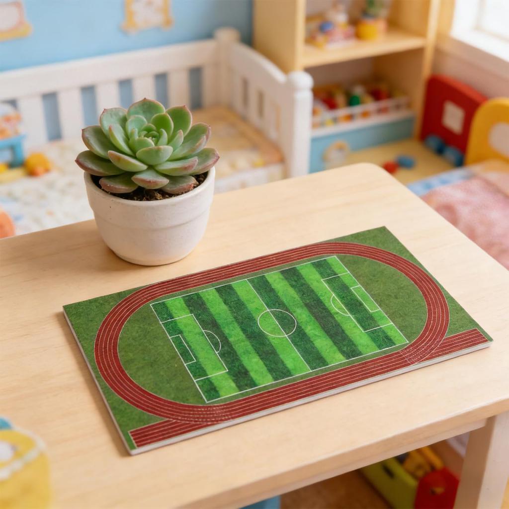 NOLITOY Miniature 1:300 Soccer Field Model Sand Table Diorama Athletics Stadium Architectural Scene Layout Model Sheet DIY Landscape