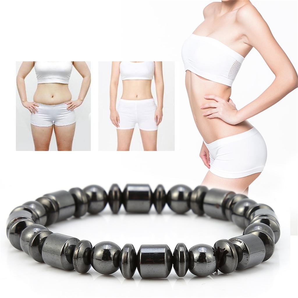 Unisex Stylish Weight Loss Black Stone Bracelet Health Care Magnetic Therapy Bracelet