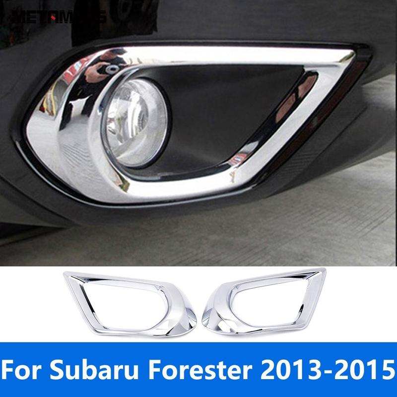 Front Fog Light Lamp Cover Trim For Subaru Forester 2013 2014 2015 Chrome Foglight Protector Exterior Accessories Car Styling