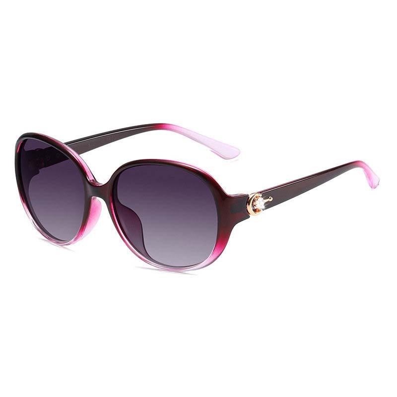 Women's Polarized Rhinestone UV Protection Sunglasses - Stylish Large Frame