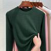 Crew neck German velvet bottoming shirt women's spring and summer new double-sided integrated velvet thickened slim-fitting long-sleeved inner top