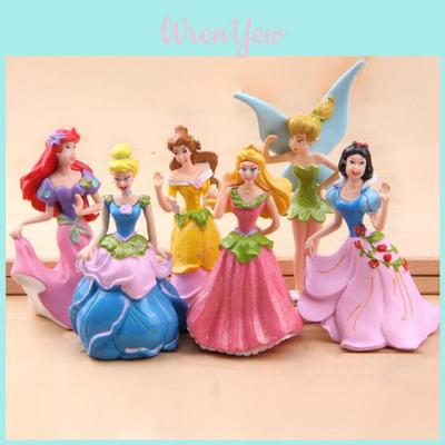 Timeless 6pcs Disney Princess Figurines Set With Aurora Belle For Cake Toppers