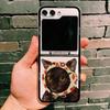 Funny Cute Cartoon Cat Phone Case For Samsung Galaxy Z Flip 6 5 4 3 For Samsung Flip6 Flip5 Flip4 Hard Folding Transparent Cover