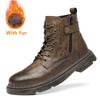 Fashion Winter New Chelsea Men's Boots Suede Ankle Boot British Style Leather Boots Men Fashion Men Shoe Lace-Up New High Top Sneakers