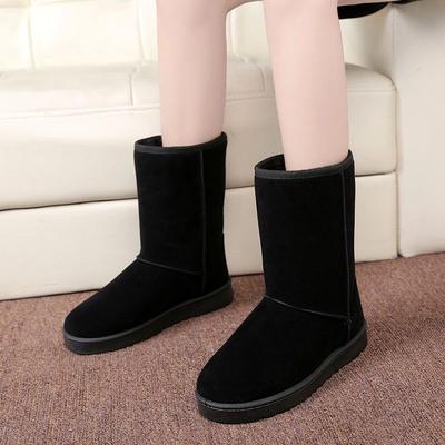 Fashion Winter Flat Round Toe Mid Calf Snow Boots for Women Fashion 2025 Comfortable and Elegant On Offer Padded Trend Lamb Woman Shoes