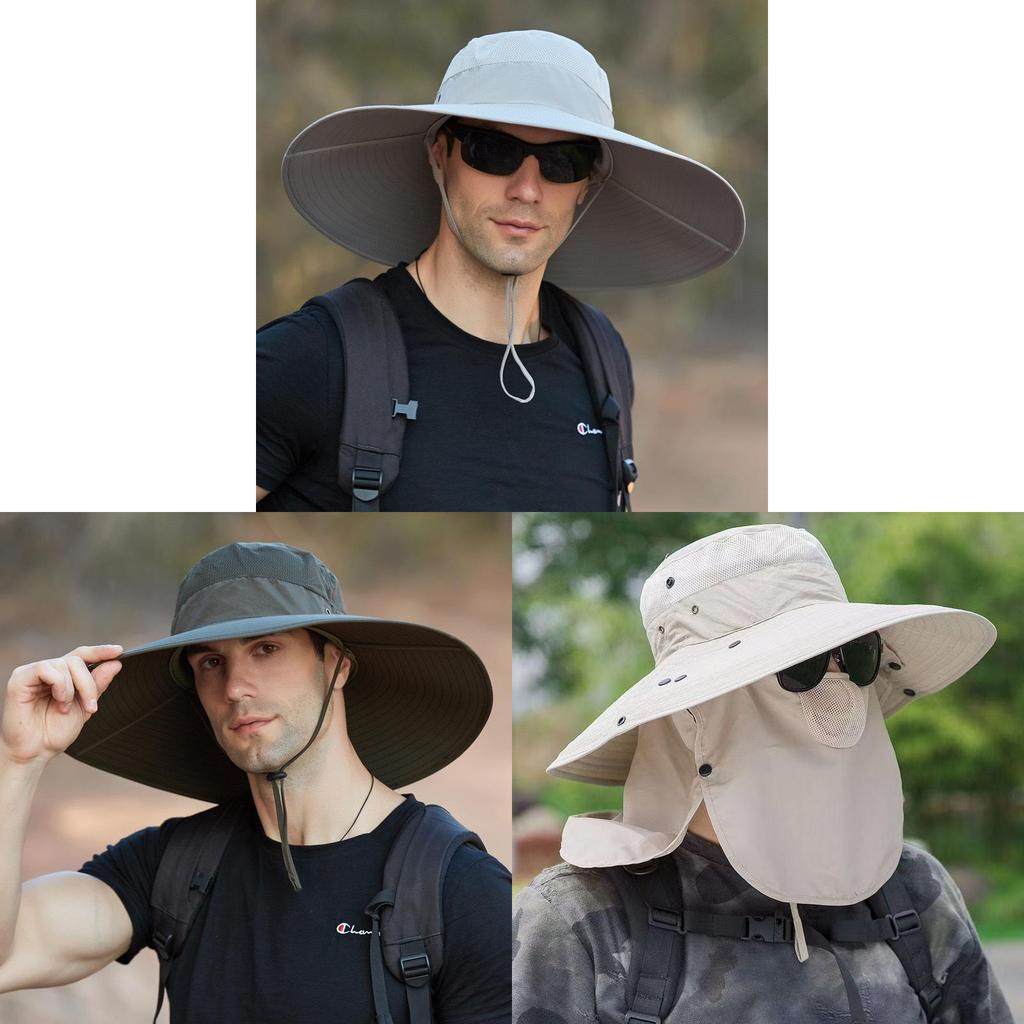 Klassischer Flacher Sonnenhut Mit Großem Schirm Und Sonnenschutz Für Herren Sommerliche Outdoor-Kleidung