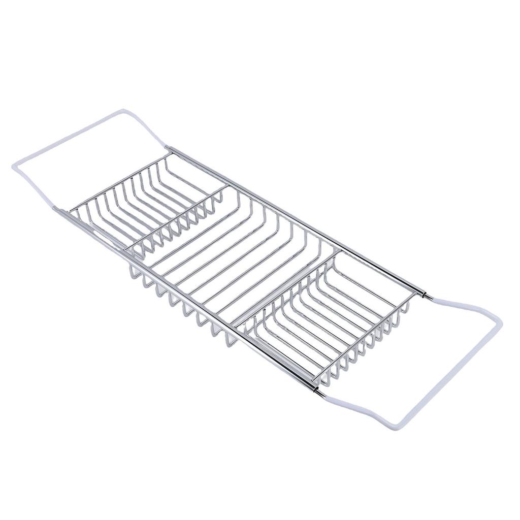 Taca do wanny ze stali nierdzewnej, rozszerzalna taca do wanny prysznicowej, luksusowe akcesoria łazienkowe