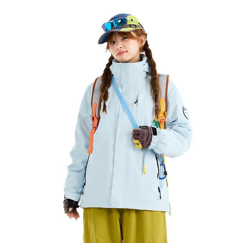 Men Women 3-in-1 Waterproof Windproof Hiking Jacket With Removable Down Liner Outdoor Trekking Camping Winter