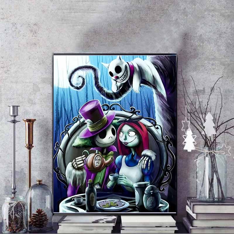 Disney Diamond Painting The Nightmare Before Christmas Alice In Wonderland Illustration Diy 5D Mosaic Embroidery Hobby Gift Home Decor