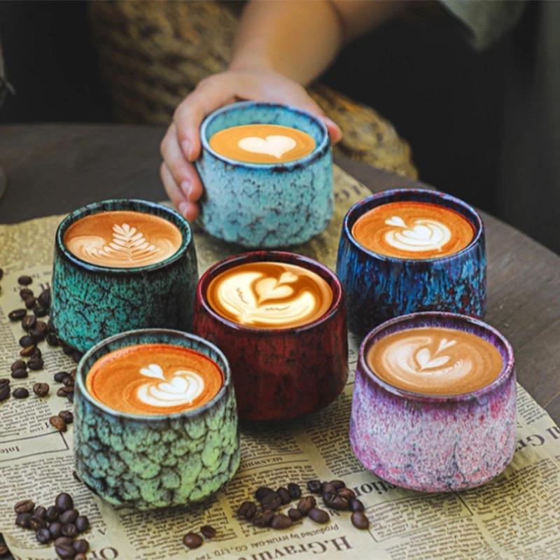 120ml Venda Quente High-end Especial Único La Hua Cerâmica Xícara de Café Porcelana Vintage Esmaltada Canecas Kung Fu Para Casa e Escritório