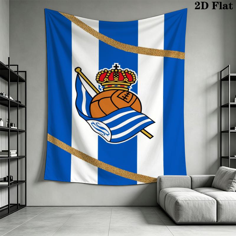 Real Sociedad Wall Tapestry Aesthetic Wall Hanging Printed Fabric Blanket Decorative Tapestries for Bedroom Living Room Home Decor