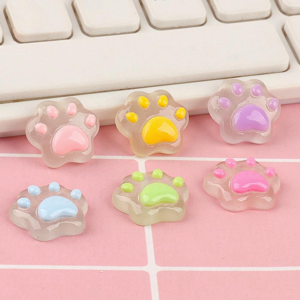 12Pcs Cute Shoes Charm Set Resin Cartoon Night Light Kitten Claw Shoe Decorations Buckle for Sandals Clogs DIY Accessories Gift