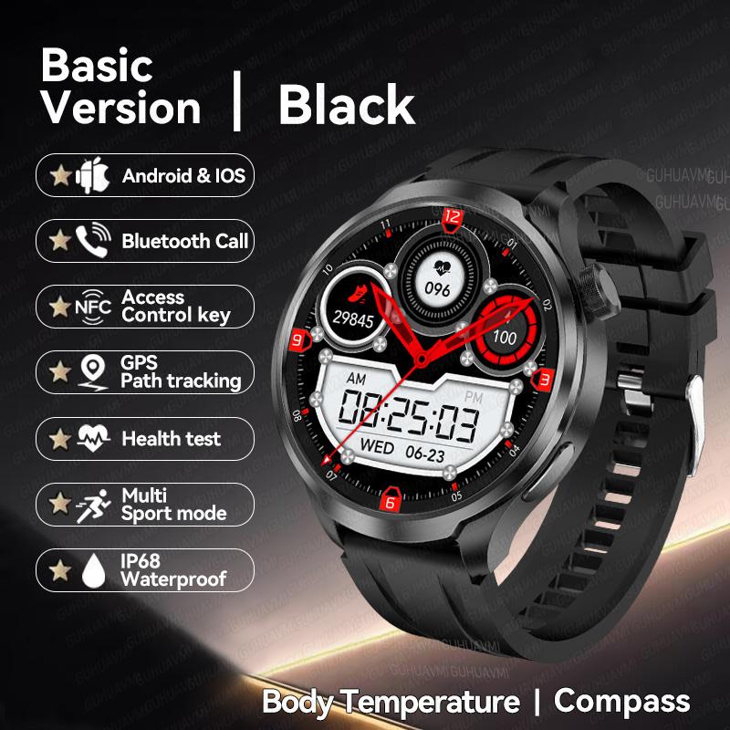 New Brand Global Version Smart Watch 1.85"AMOLED GPS Track Bluetooth Call 410mAh Battery NFC IP68 Waterproof Smartwatch Men