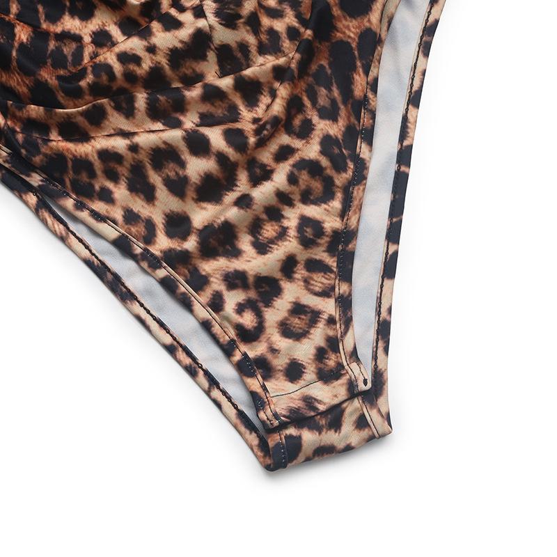 YYFS Women's Fashion Casual Leopard Print Spring Fall Long Sleeve Bodysuits