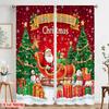 2pcs,2D plane printing Curtains Roller Blinds Santa's sleigh3 Durable 100% Polyester Fabric (without rod) Decorations Inside