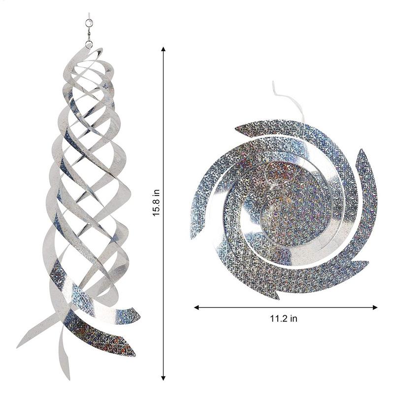 Bird Repeller Rotating Rod Reflective Wind Spiral Deterrents Control Device Agricultural Scare Bird Drive Away Garden Decor