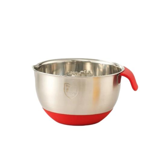 

Stainless Steel Mixing Bowl with Handle And Pour Spout Metal Nesting Bowl with Non-Slip Bottoms for Kitchen Mix Cook Bake Prep 16cm A