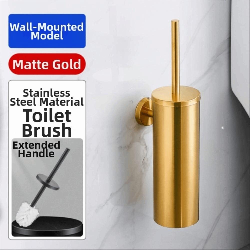Wall Mounted Toilet Cleaning Brush Stainless Steel Bathroom Cleaning Tool Bathroom