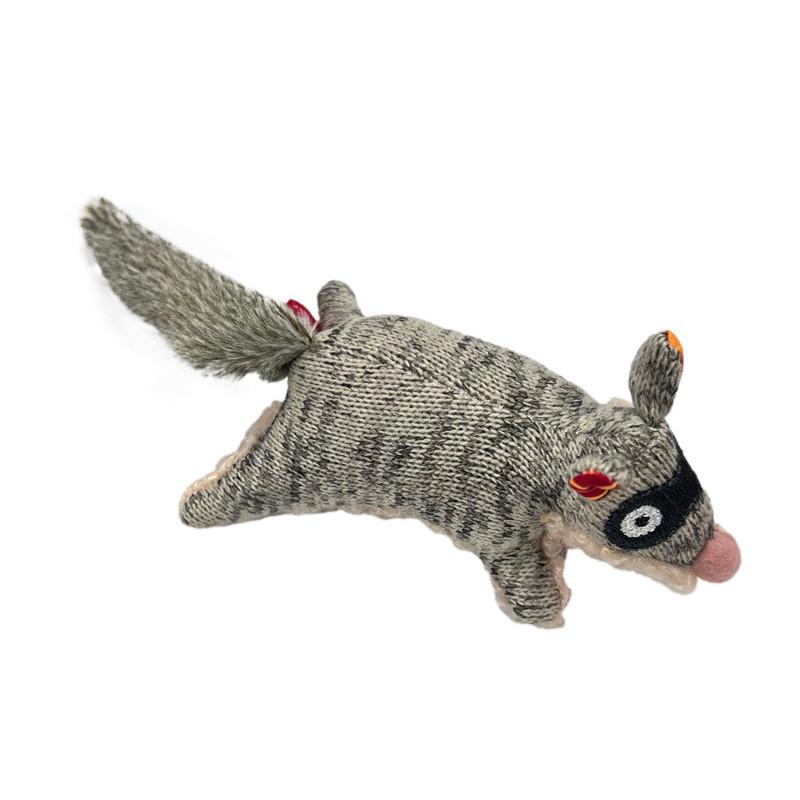 Raccoon Squirrel Fox Plush Dog Chewing Toy For Puppies And Dogs серый