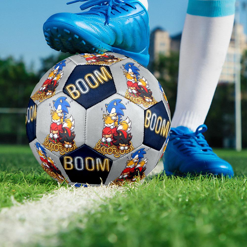 1pc Sonic the Hedgehog Soccer Ball Size 5 Indoor Soccer Ball Fashion Colorful Backyard Game - Great For Sports Fans Gift HE53