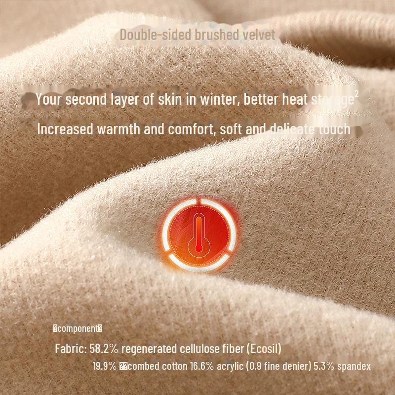 Women's Thermal Underwear Set: Mid-Neck German Fleece for Middle-Aged & Elderly