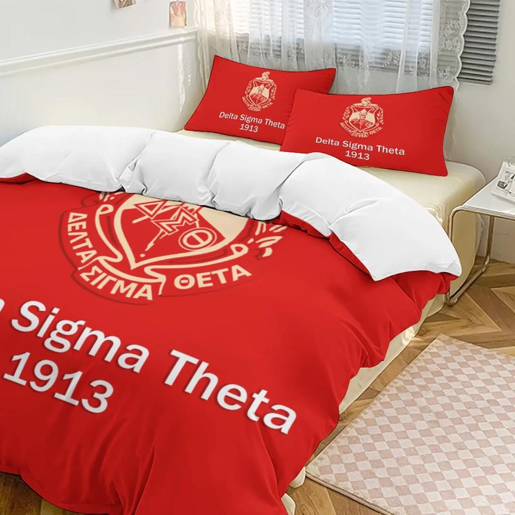 Delta Sorority Sigma Theta Dst Bedding Set Boys Girls Twin Queen Size Duvet Cover Pillowcase Bed Kids Adult Home Textileextile
