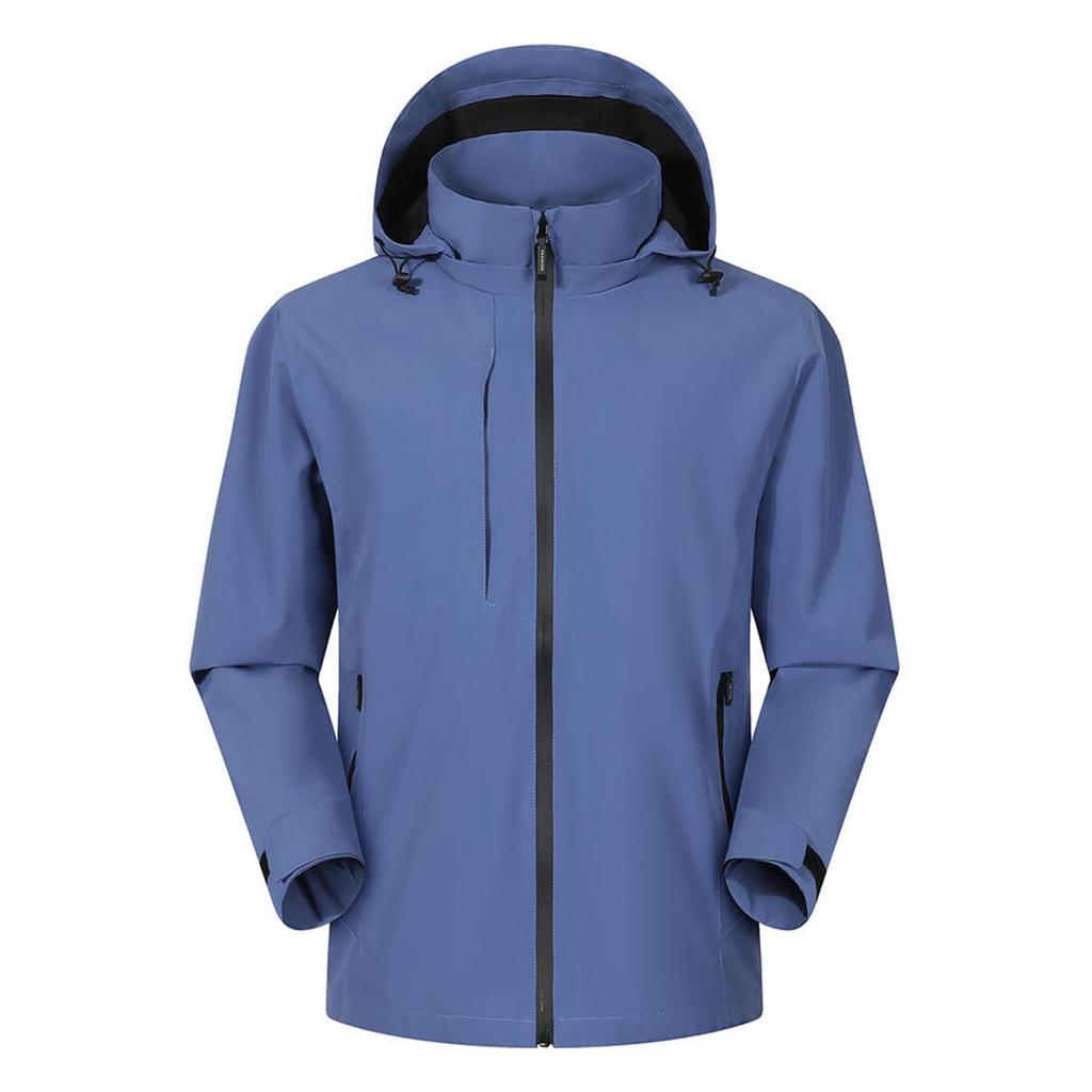 Unisex Hooded Windproof Waterproof Jacket for Outdoor Activities - Customizable Logo