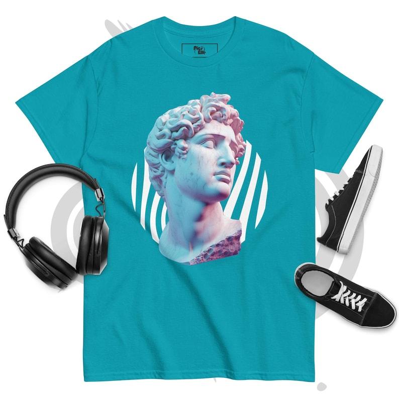 Vaporwave David Statue T-Shirt - classic unisex tee david statue pop art graphic tshirt sculpture 120