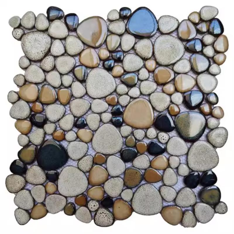 1 Stück 30x30cm Keramik Kiesel Mosaik Fliesen Spa Pools Fischteiche Badezimmer Anti-Rutsch Verschleißfest Boden Wand Dekor Fliesenblatt