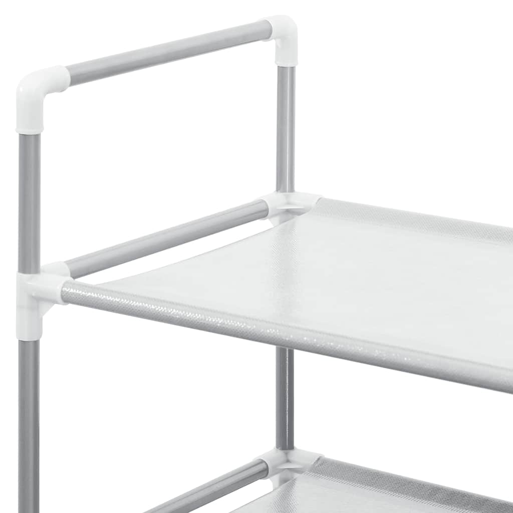 Vidaxl Stojak Na Buty Z 8 Półkami, Metal I Włóknina, Srebrny