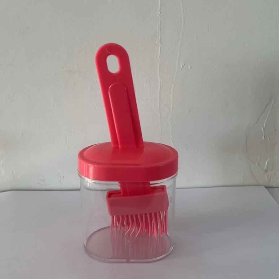 

Силиконовая кисть и бутылка для масла - термостойкий кухонный инструмент для барбекю и выпечки Silicone Brush Head красный