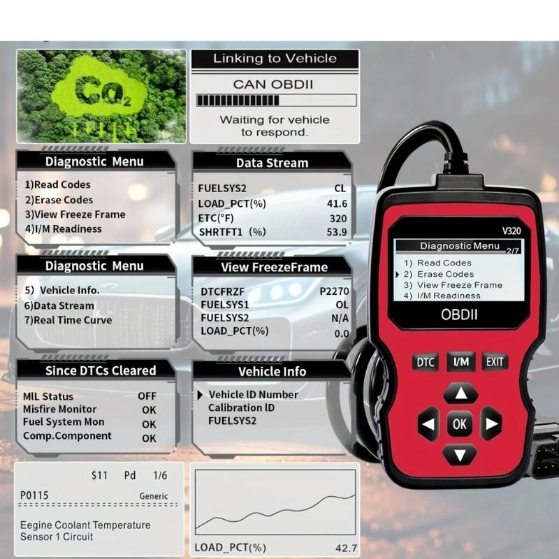 Compacted OBD2 Engine Fault Scanner With 10 Language Support And Large Display For Quick Vehicle Problem Detection