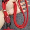 New Nylon Diagonal Mobile Phone Rope Pu Leather Head Braided Long Anti-drop Mobile Phone Rope Clip Mobile Phone Case Rope