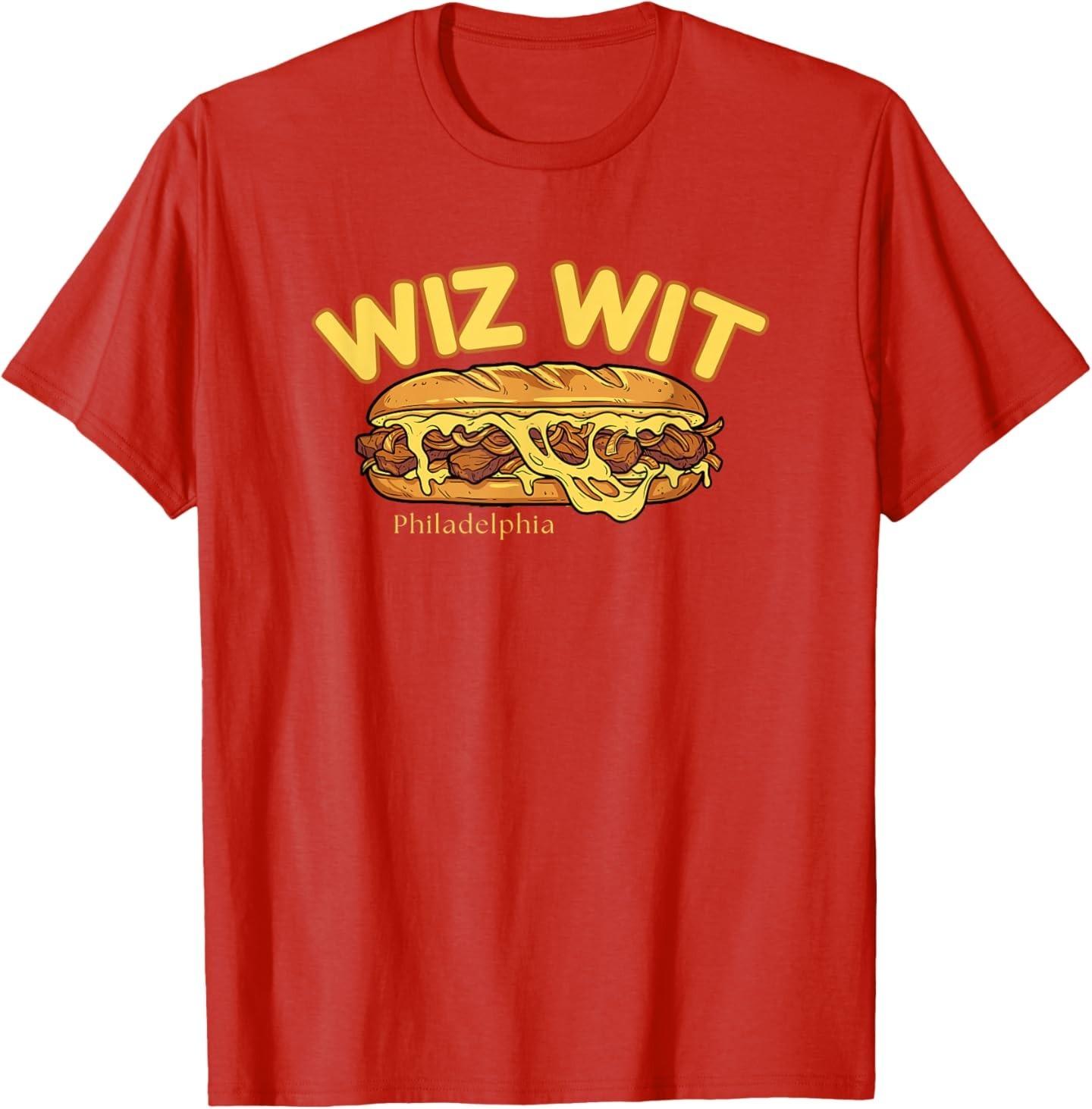 Wiz Wit Philly Cheesesteak Funny Philadelphia Foods Parody T-Shirt S разноцветный