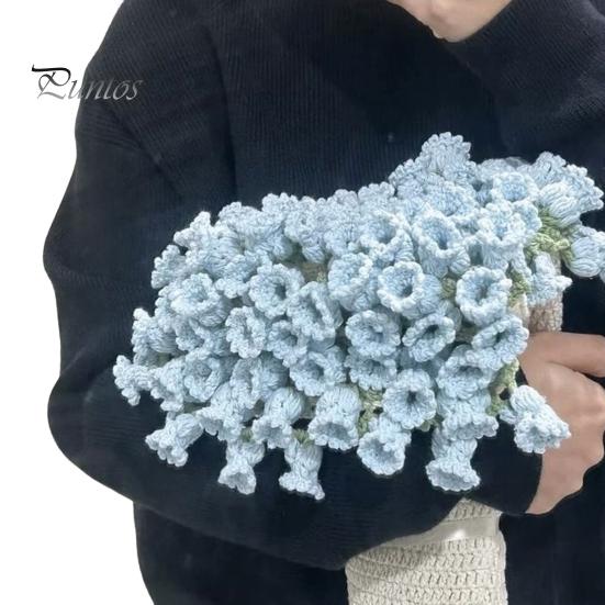 31.5 Inch Crochet Flowers Blanket Handmade Rose Bouquet Blanket Knitted Flowers Throw Blanket for Mother's Day Gift Home Decor