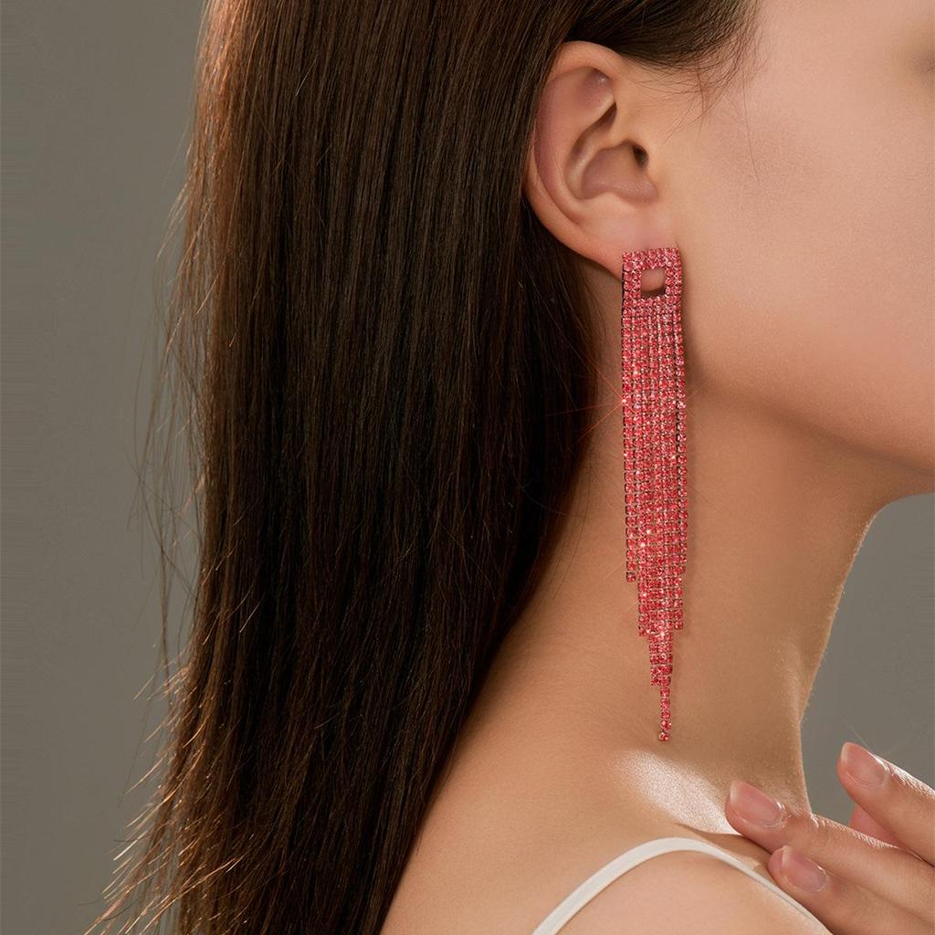 Vynikající náušnice s třásněmi z kamínků - Luxusní Niche design pro ženy