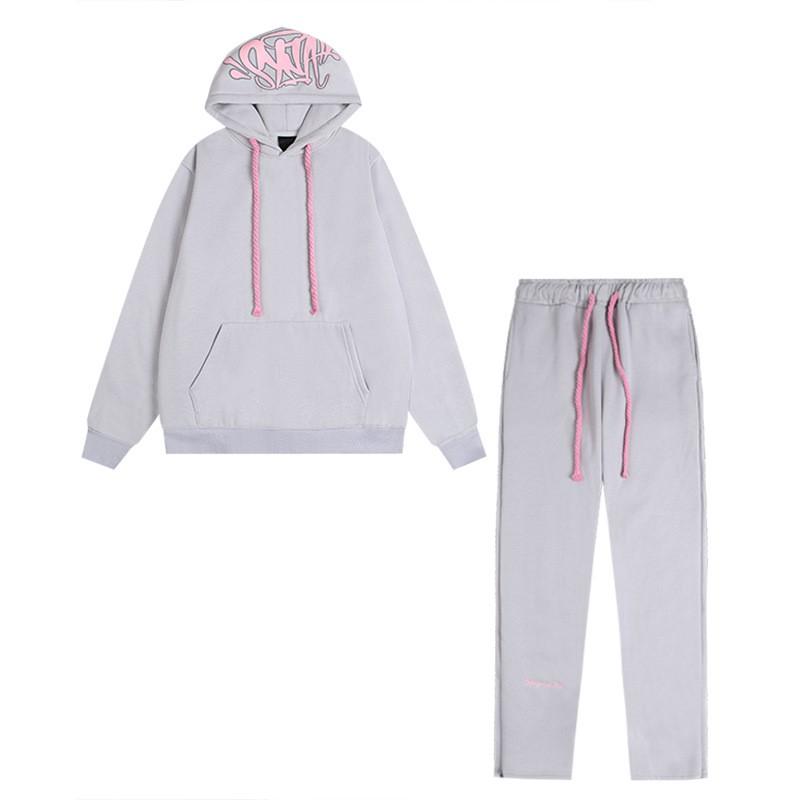 Ensemble Sweat à Capuche Doublé Polaire Style Streetwear Perçage Oversize Pantalon Jogging Homme Coton Décontracté Sportswear